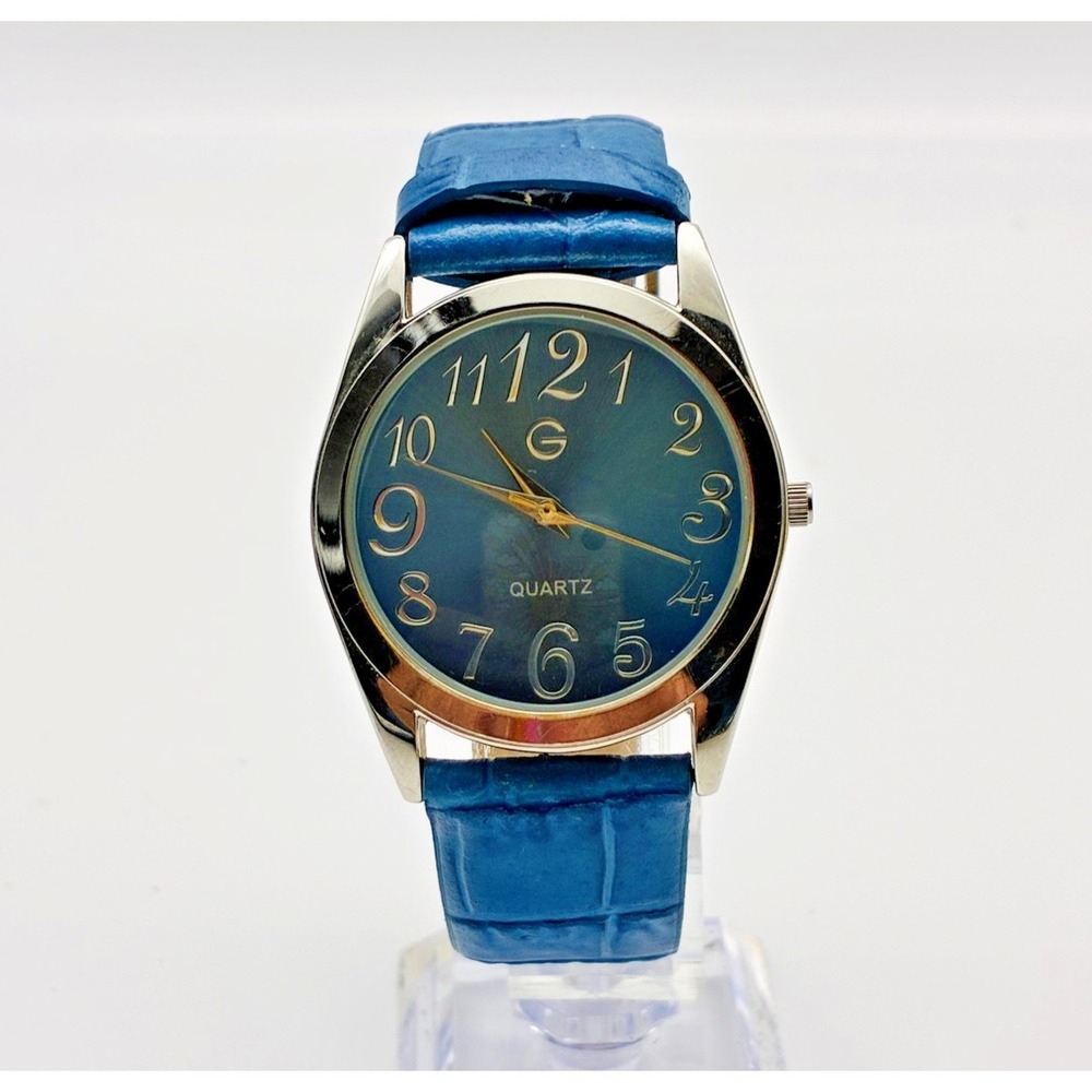 Gossip Quartz Watch Blue Dial Silver Tone Case Blue Strap Fashion Watch